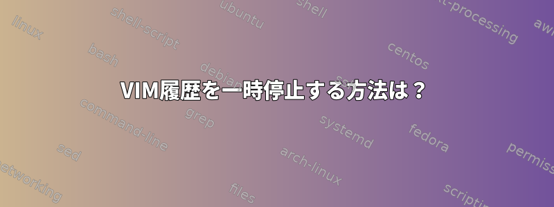 VIM履歴を一時停止する方法は？