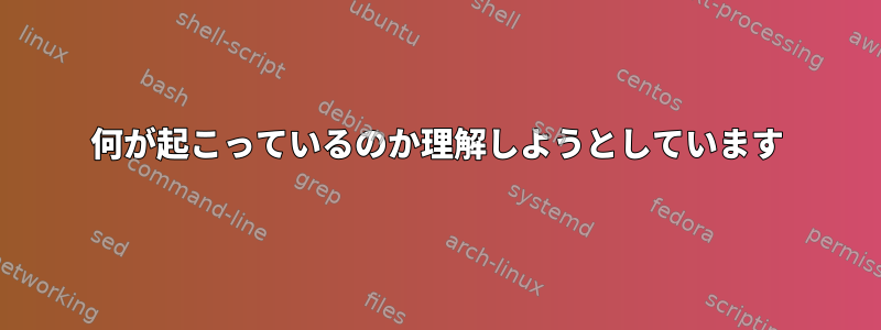 何が起こっているのか理解しようとしています