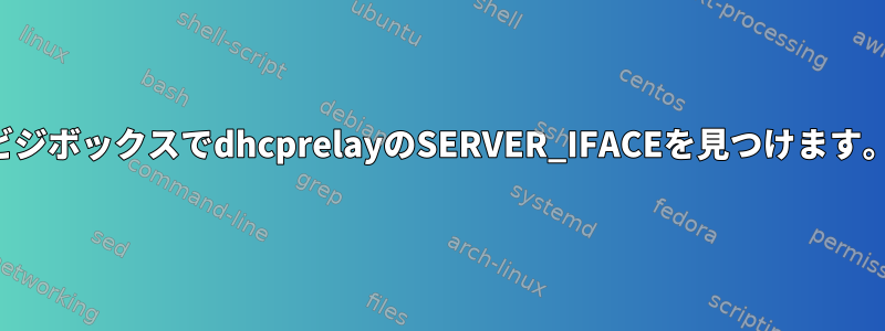 ビジボックスでdhcprelayのSERVER_IFACEを見つけます。