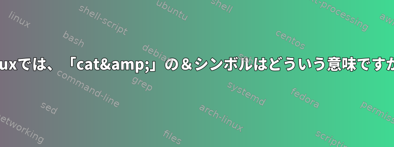 Linuxでは、「cat&amp;」の＆シンボルはどういう意味ですか？