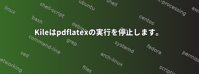 Kileはpdflatexの実行を停止します。