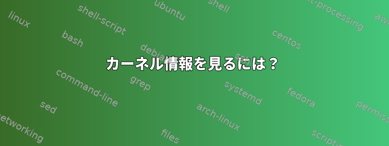 カーネル情報を見るには？