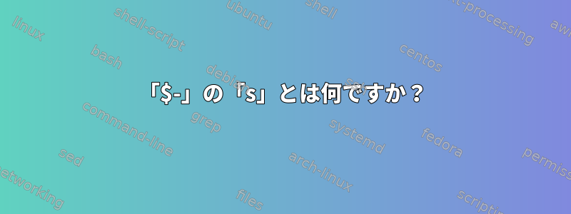 「$-」の「s」とは何ですか？