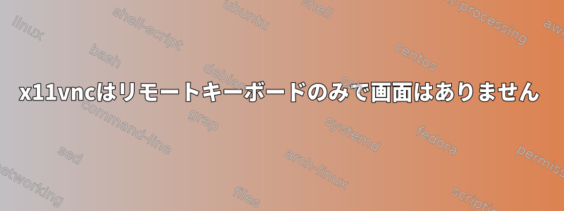 x11vncはリモートキーボードのみで画面はありません