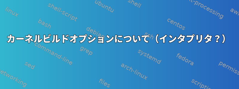 カーネルビルドオプションについて（インタプリタ？）