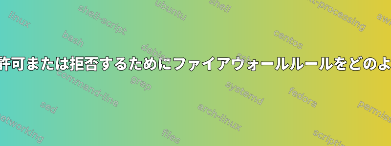 特定のプログラムを許可または拒否するためにファイアウォールルールをどのように設定しますか？