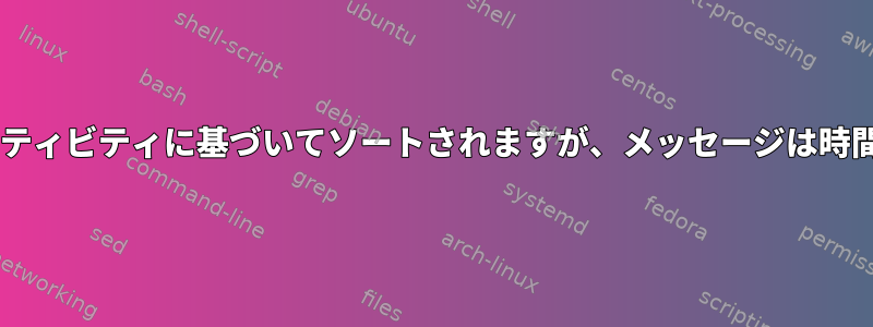 mutt：スレッドは最後のアクティビティに基づいてソートされますが、メッセージは時間に基づいてソートされます。