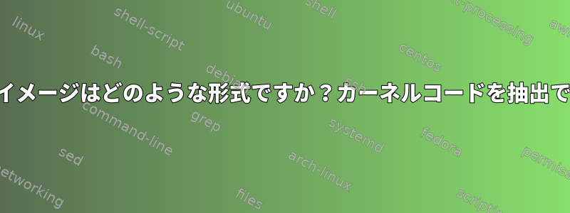 このカーネルイメージはどのような形式ですか？カーネルコードを抽出できませんか？