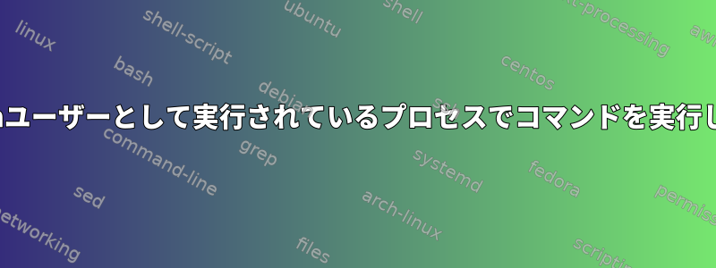 nologinユーザーとして実行されているプロセスでコマンドを実行します。