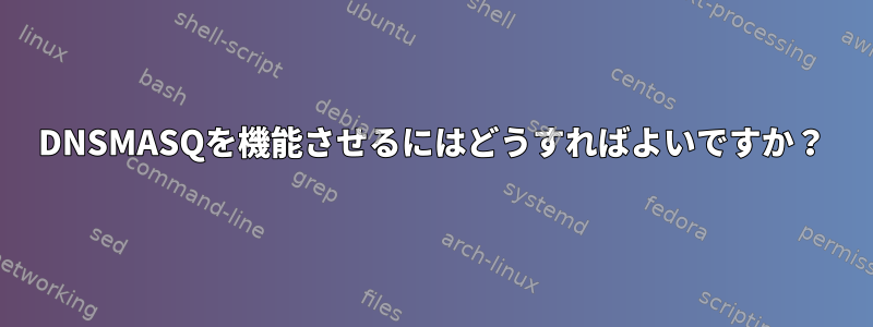 DNSMASQを機能させるにはどうすればよいですか？