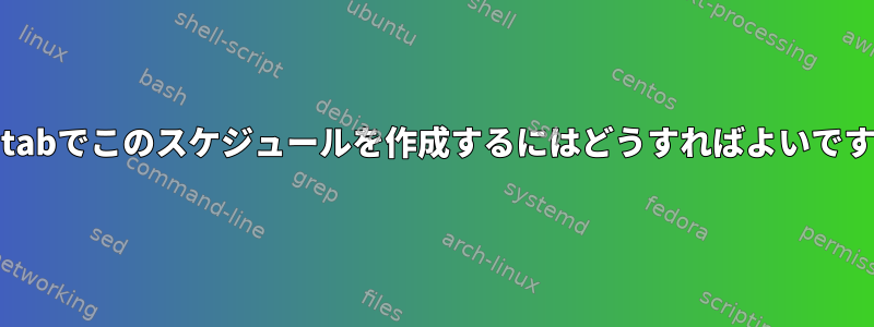 crontabでこのスケジュールを作成するにはどうすればよいですか？