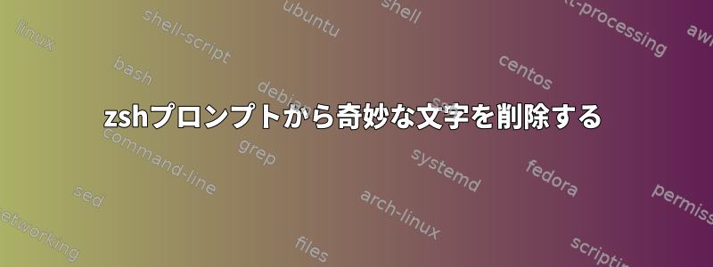 zshプロンプトから奇妙な文字を削除する