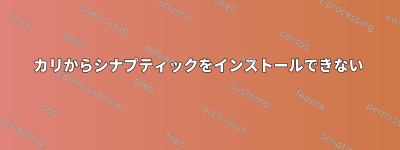 カリからシナプティックをインストールできない