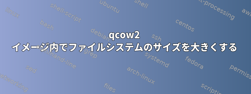 qcow2 イメージ内でファイルシステムのサイズを大きくする