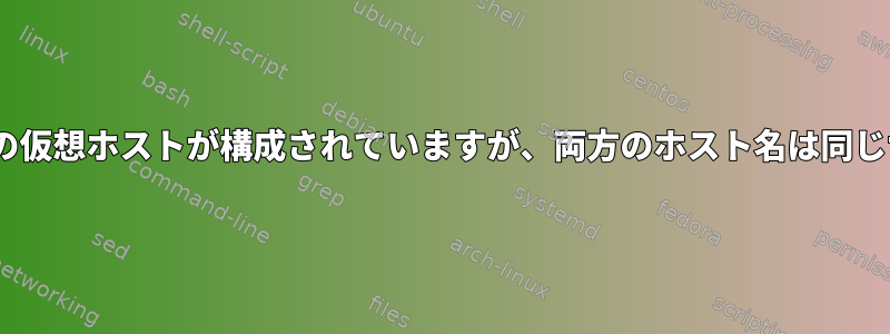 Apache名前ベースの仮想ホストが構成されていますが、両方のホスト名は同じサイトを指します。