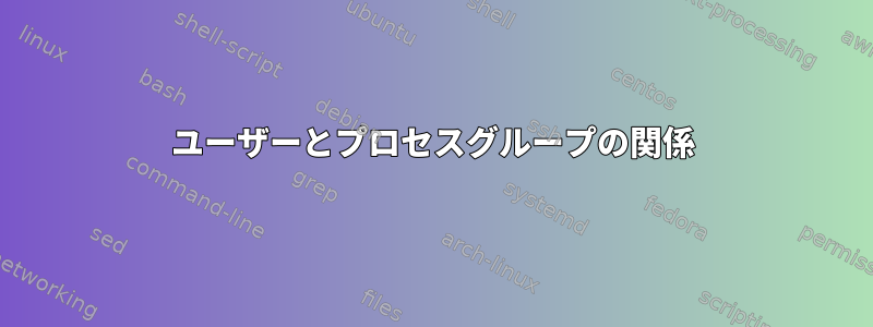 ユーザーとプロセスグループの関係