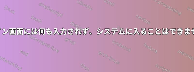 ログイン画面には何も入力されず、システムに入ることはできません。