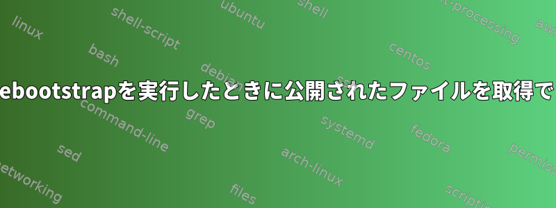 sudoを使用してdebootstrapを実行したときに公開されたファイルを取得できませんでした。