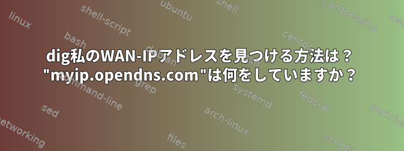 dig私のWAN-IPアドレスを見つける方法は？ "myip.opendns.com"は何をしていますか？