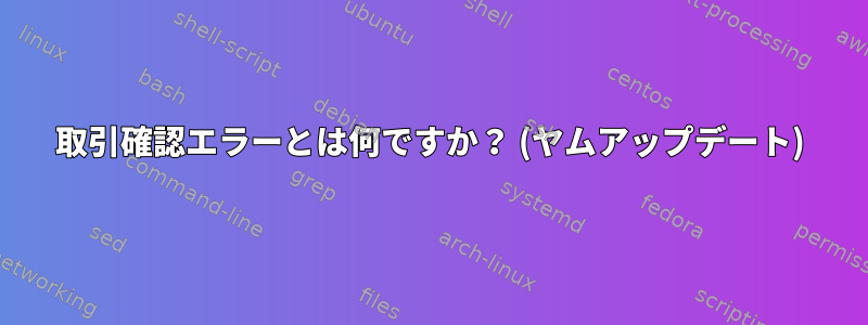 取引確認エラーとは何ですか？ (ヤムアップデート)