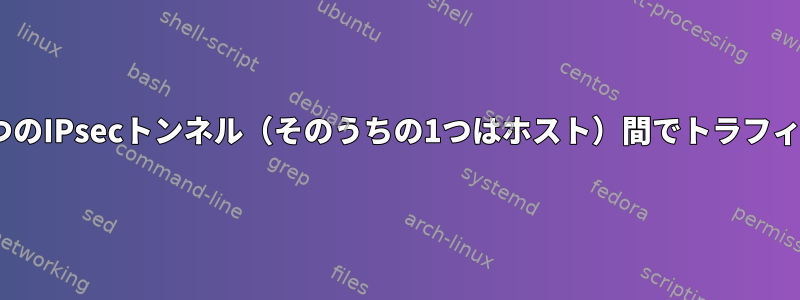 Strongswanは、2つのIPsecトンネル（そのうちの1つはホスト）間でトラフィックを転送します。