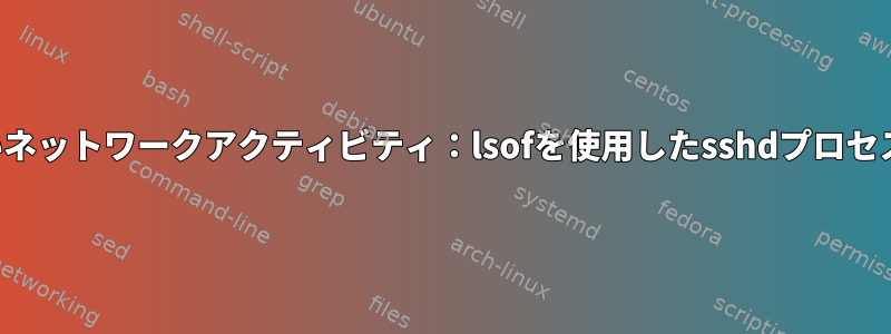 疑わしいネットワークアクティビティ：lsofを使用したsshdプロセスの表示