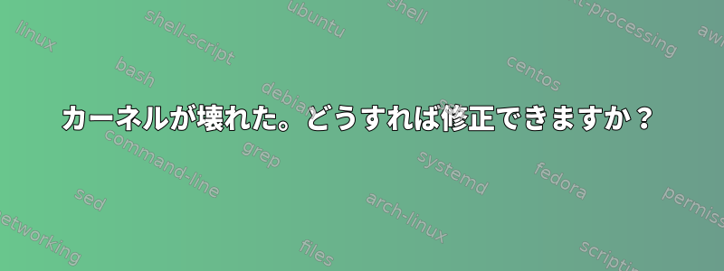 カーネルが壊れた。どうすれば修正できますか？