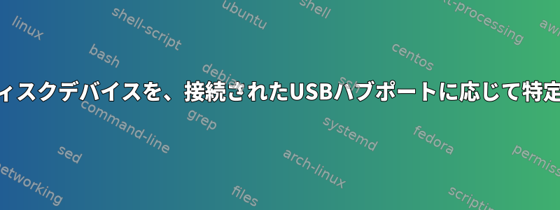 USBハブに接続されているUSBディスクデバイスを、接続されたUSBハブポートに応じて特定のデバイス名にバインドします。