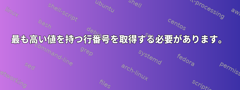 最も高い値を持つ行番号を取得する必要があります。