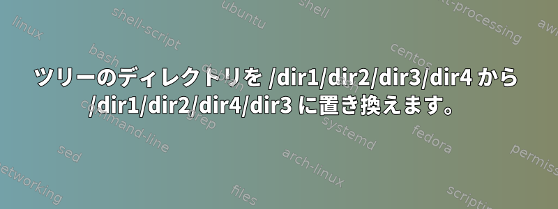 ツリーのディレクトリを /dir1/dir2/dir3/dir4 から /dir1/dir2/dir4/dir3 に置き換えます。