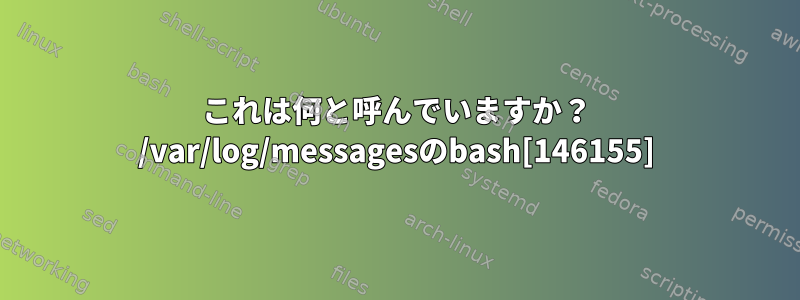 これは何と呼んでいますか？ /var/log/messagesのbash[146155]