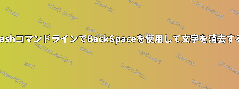 BashコマンドラインでBackSpaceを使用して文字を消去する