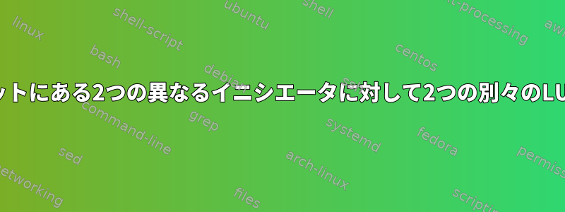 同じiSCSIターゲットにある2つの異なるイニシエータに対して2つの別々のLUNを設定します。