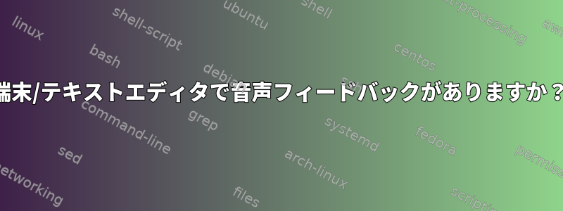 端末/テキストエディタで音声フィードバックがありますか？