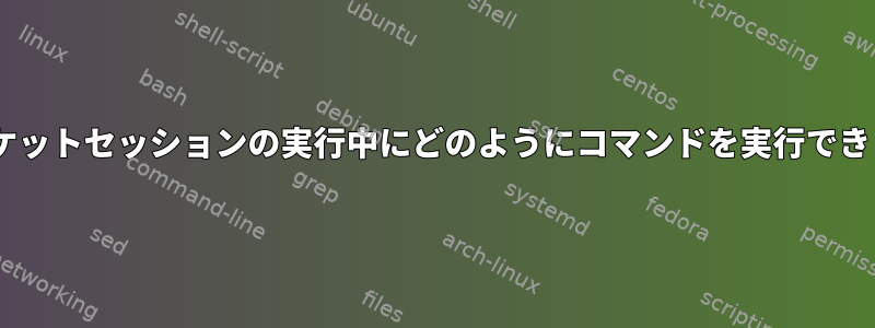 tmuxソケットセッションの実行中にどのようにコマンドを実行できますか？