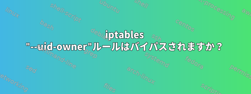 iptables "--uid-owner"ルールはバイパスされますか？