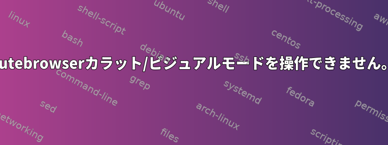 qutebrowserカラット/ビジュアルモードを操作できません。