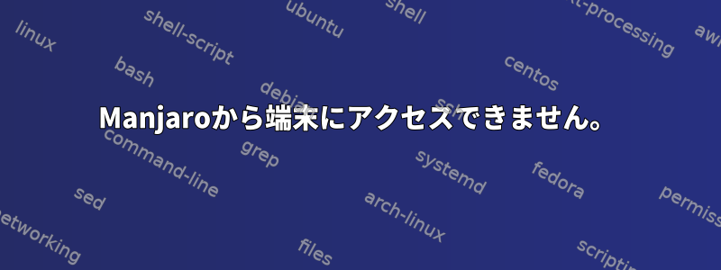 Manjaroから端末にアクセスできません。