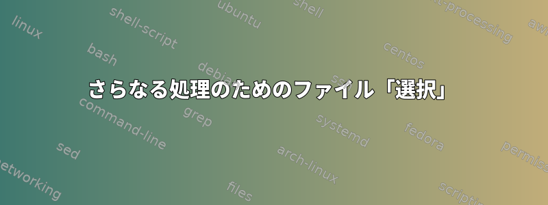 さらなる処理のためのファイル「選択」