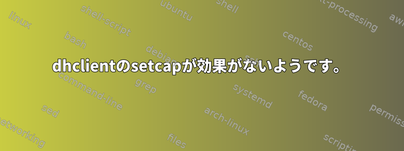 dhclientのsetcapが効果がないようです。