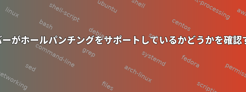 私のサーバーがホールパンチングをサポートしているかどうかを確認するには？