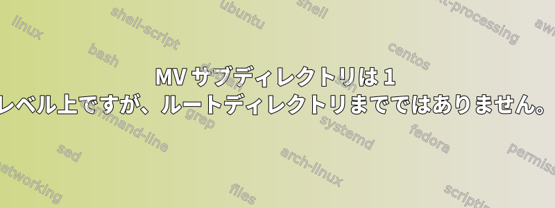 MV サブディレクトリは 1 レベル上ですが、ルートディレクトリまでではありません。