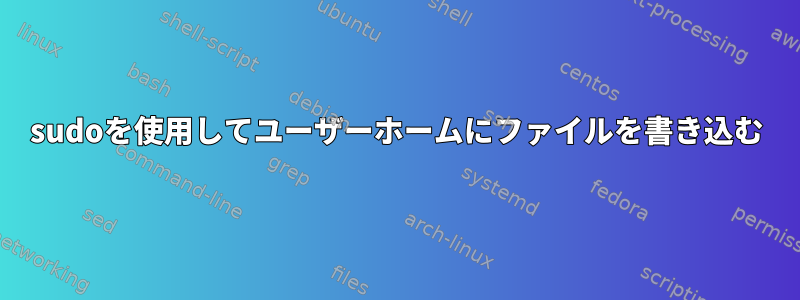 sudoを使用してユーザーホームにファイルを書き込む