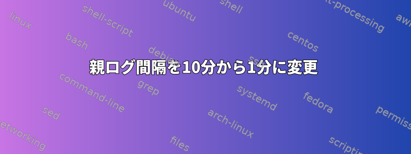 親ログ間隔を10分から1分に変更