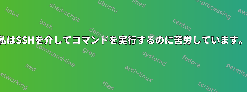 私はSSHを介してコマンドを実行するのに苦労しています。