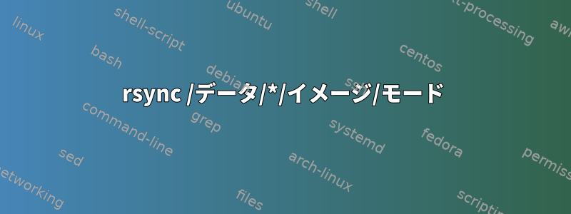 rsync /データ/*/イメージ/モード