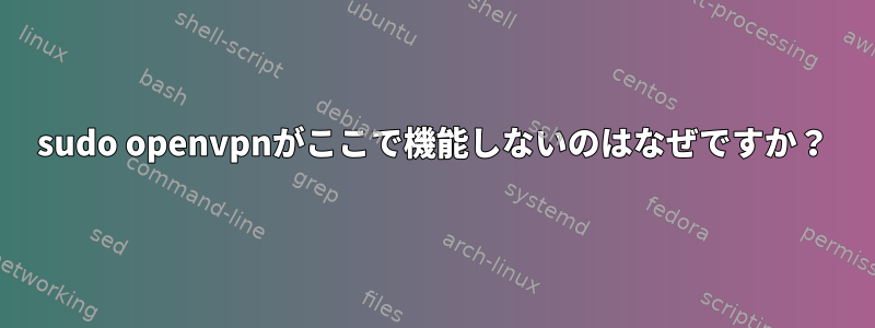 sudo openvpnがここで機能しないのはなぜですか？