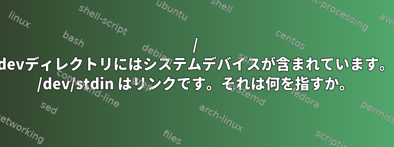 / devディレクトリにはシステムデバイスが含まれています。 /dev/stdin はリンクです。それは何を指すか。