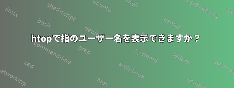 htopで指のユーザー名を表示できますか？