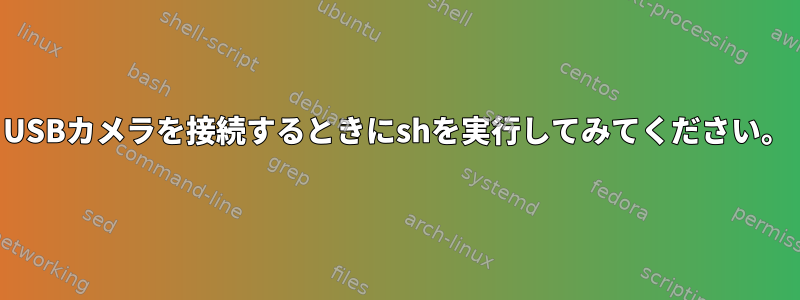 USBカメラを接続するときにshを実行してみてください。